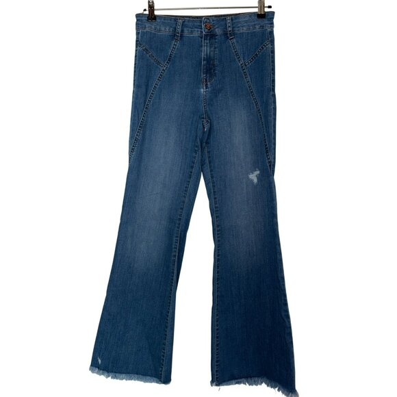 Sincerely Jules Wide Leg High-Rise Distressed Denim Jeans Size 9/29 - Picture 1 of 6